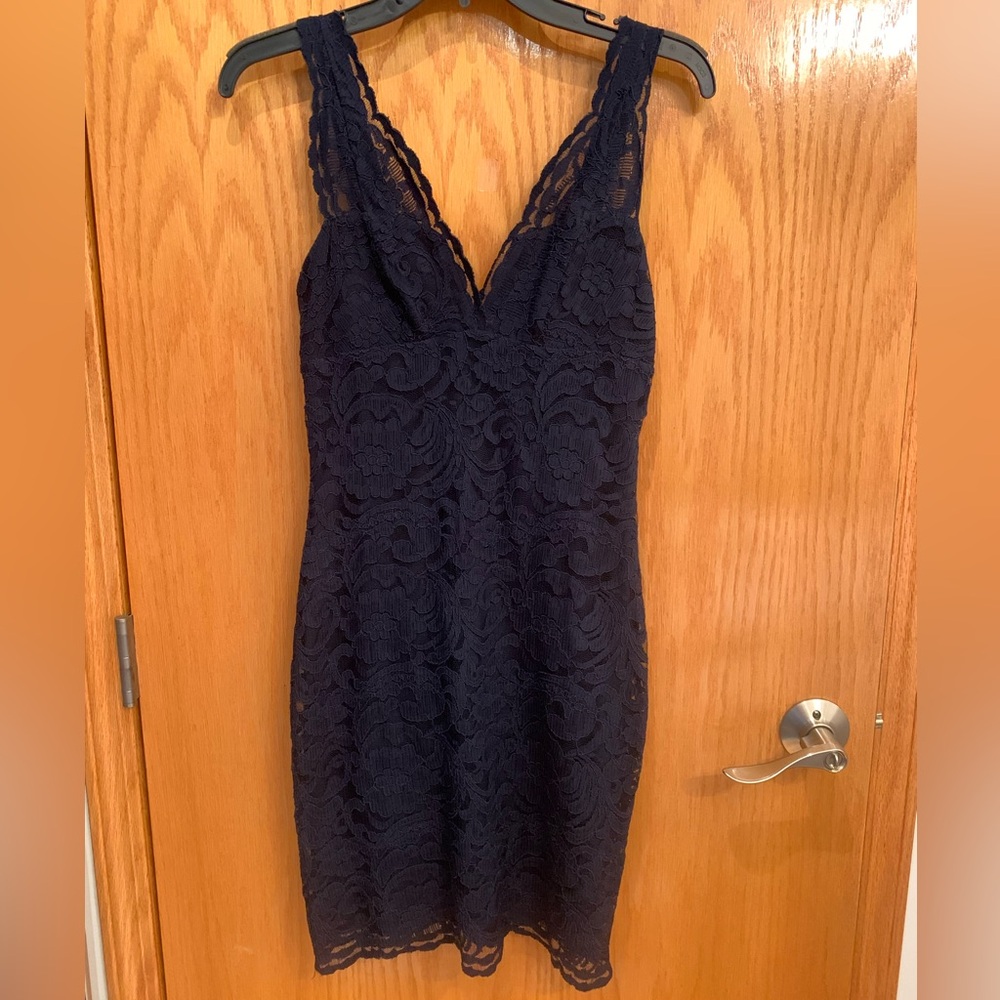 Top Shop Navy Lace Dress